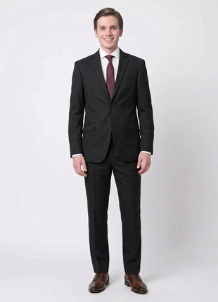 Raphael Men's Black Slim Fit Notch Two Button Suit - The Suit Depot