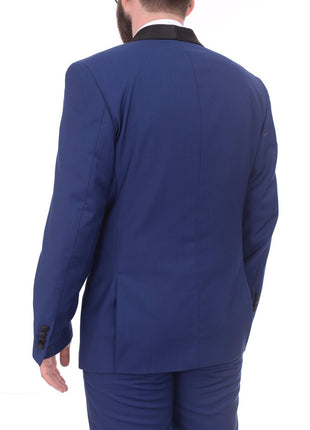 Gino Vitale TUXEDOS Gino Vitale Slim Fit Indigo Blue One Button Tuxedo Suit With Satin Shawl Lapel
