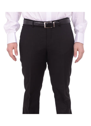 Gino Vitale TUXEDOS Gino Vitale Slim Fit Solid Black One Button Tuxedo Suit With Satin Shawl Lapels