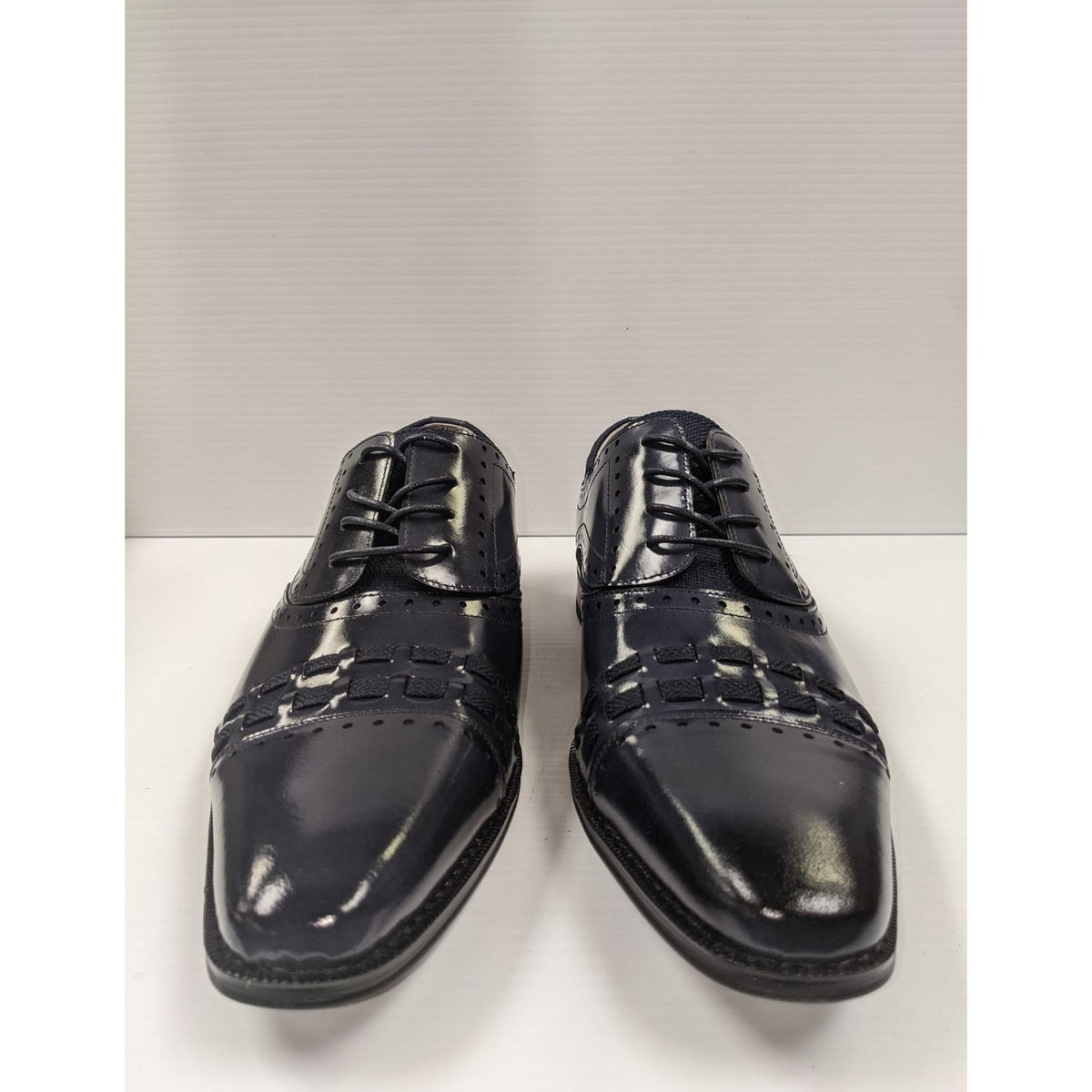 Giovanni SHOES Giovanni Mens Navy Blue 2 Tone Lace-up Oxford Leather Dress Shoes