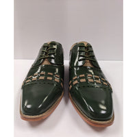 Thumbnail for Giovanni Boys Olive Green & Tan 2 Tone Lace-up Oxford Leather Dress Shoes