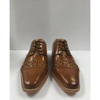 Thumbnail for Giovanni SHOES Giovanni Mens Tan 2 Tone Lace-up Oxford Leather Dress Shoes