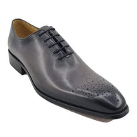 Thumbnail for Carrucci Mens Gray Lace Up Oxford Leather Dress Shoes