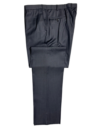 Brioni Mens Charcoal Pinstripe Fully-Canvassed Notch Lapel Classic Fit 2-Button Wool Suit - 42L