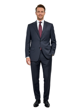 Sartoria Partenopea Mens Solid Charcoal Notch Lapel Slim Fit 3-button Wool Suit - 44R