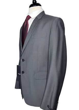 Paul Smith Mens Solid Gray Half Canvassed Notch Lapel Slim Fit 2-Button Wool Mohair Suit  - 42S