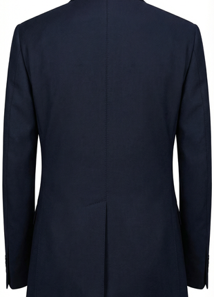 Corneliani Mens Solid Midnight Blue Fully-Canvassed Peak Lapels Slim Fit 3-Piece Wool Suit - 38R - The Suit Depot