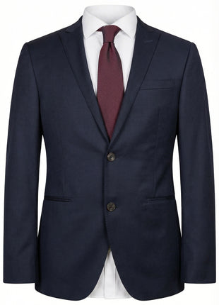 Corneliani Mens Solid Midnight Blue Fully-Canvassed Peak Lapels Slim Fit 3-Piece Wool Suit - 38R - The Suit Depot