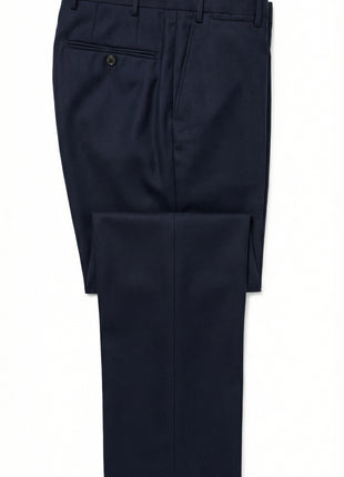 Corneliani Mens Solid Midnight Blue Fully-Canvassed Peak Lapels Slim Fit 3-Piece Wool Suit - 38R - The Suit Depot