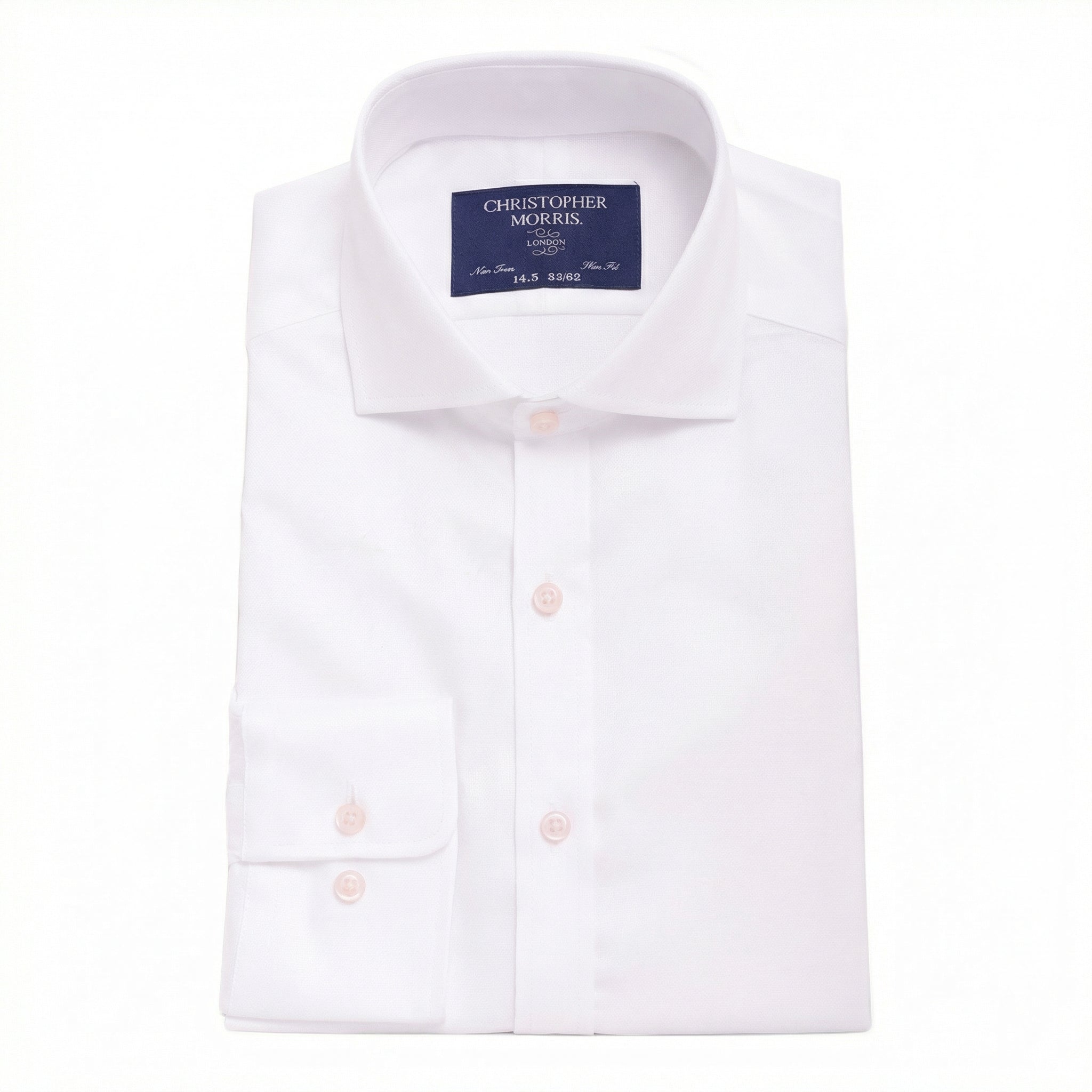 Christopher Morris Men's 100% Cotton Solid White Non-Iron Slim Fit Dress Shirt, 17 / 34/35 Christopher Morris Men's 100% Cotton Solid White Non-Iron Slim Fit Dress Shirt, 17 / 34/35