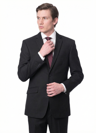 Raphael Men's Black Slim Fit Notch Two Button Suit - The Suit Depot