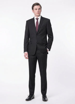 Raphael Men's Black Slim Fit Notch Two Button Suit - The Suit Depot