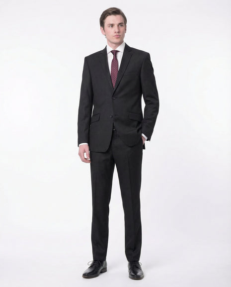 Raphael Men's Black Slim Fit Notch Two Button Suit - The Suit Depot
