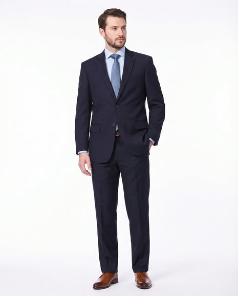Raphael Classic Fit Solid Navy Blue Two Button Wool-touch Suit - The Suit Depot