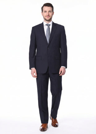 Raphael Classic Fit Solid Navy Blue Two Button Wool-touch Suit - The Suit Depot