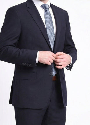 Raphael Classic Fit Solid Navy Blue Two Button Wool-touch Suit - The Suit Depot