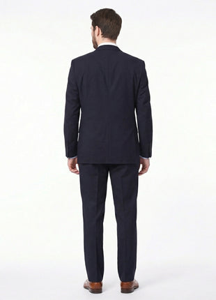 Raphael Classic Fit Solid Navy Blue Two Button Wool-touch Suit - The Suit Depot