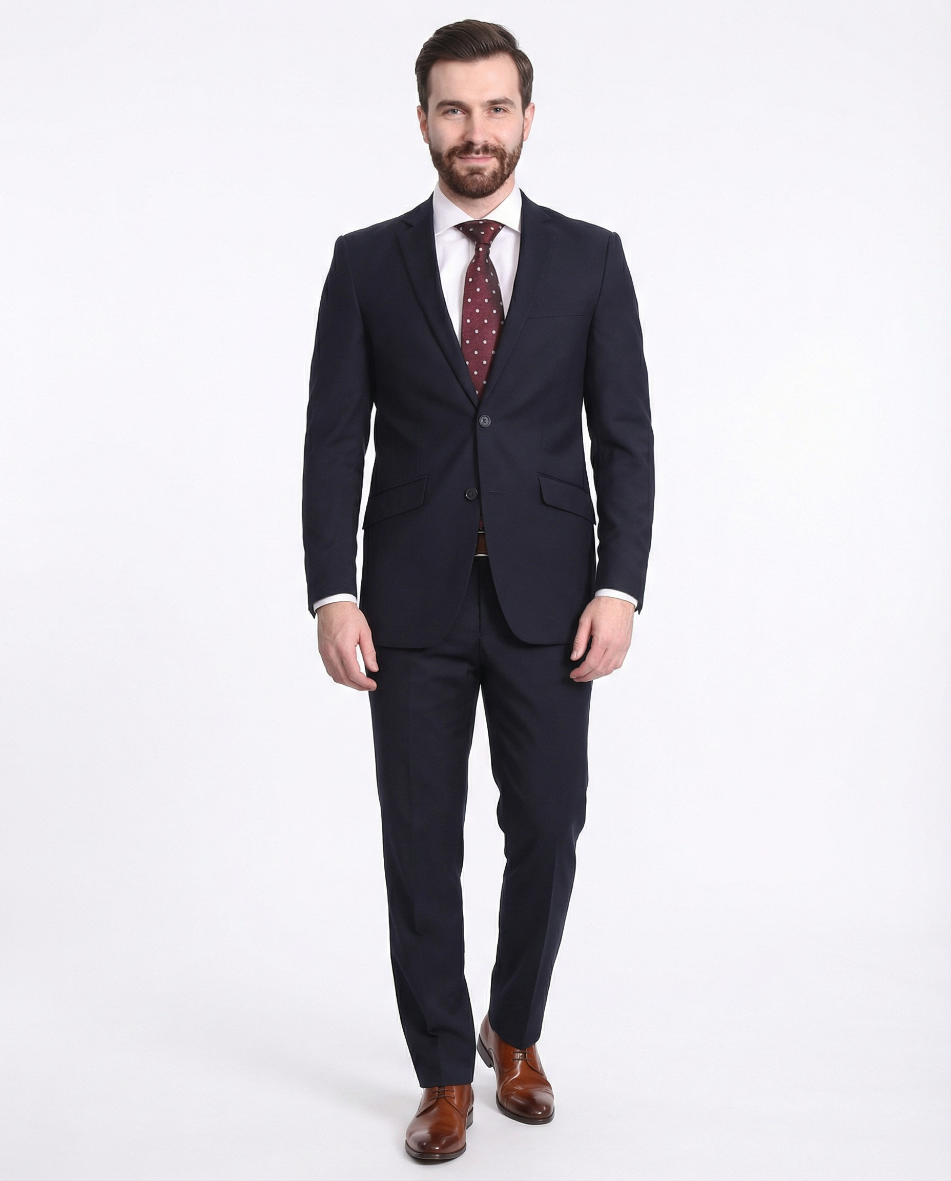 Men's Raphael Slim Fit Solid Navy Blue Two Button 2 Piece Suit The Suit Depot Men's Raphael Slim Fit Solid Navy Blue Two Button 2 Piece Suit The Suit Depot