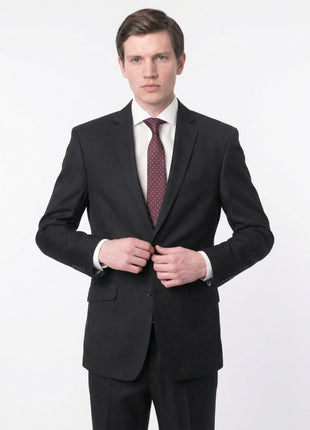 Raphael Men's Black Slim Fit Notch Two Button Suit - The Suit Depot
