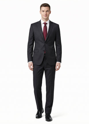 Label M Men's Classic Fit Two Button 100% Wool Wrinkle Resistant Suit - Charcoal Gray - The Suit Depot