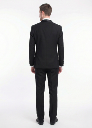 Bello Men's Slim Fit Solid Black 1-Button Shawl Lapel Tuxedo - The Suit Depot