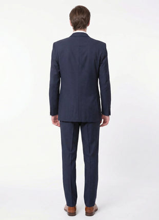 Mens Raphael Slim Fit Wool-touch Solid Blue 2 Button 2 Piece Suit Jacket & Pants - The Suit Depot