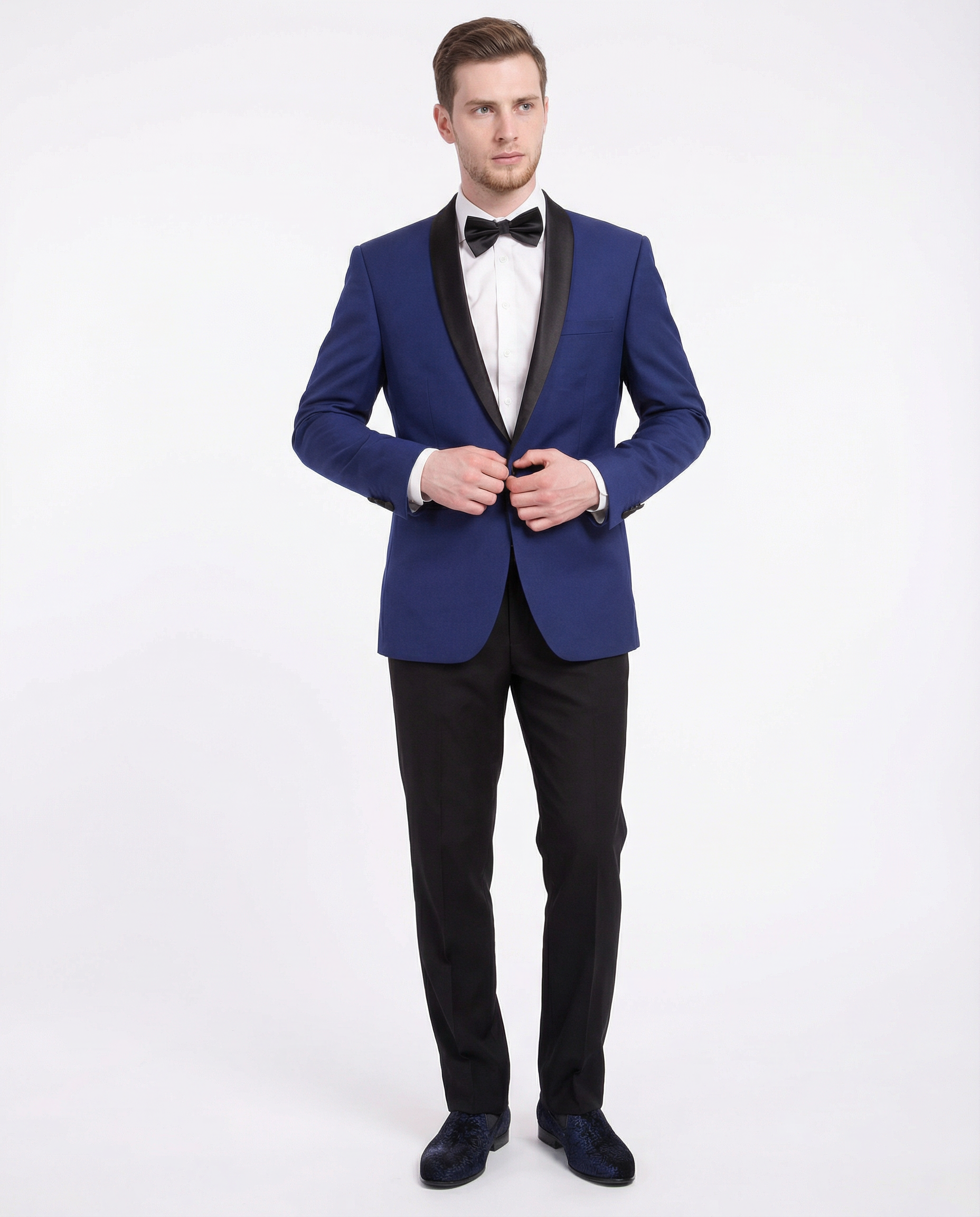Men's Slim Fit 1 Button Shawl Lapel Tuxedo Jacket & Pants