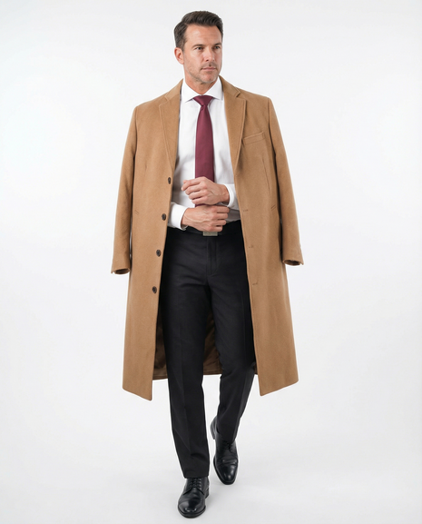 mens brown dress coat Billy Reid Herringbone Astor Coat, Dark Brown Herringbone main image 1