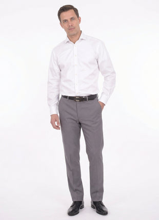 Christopher Morris Mens 100% Cotton Solid White Non-Iron Classic Fit Dress Shirt