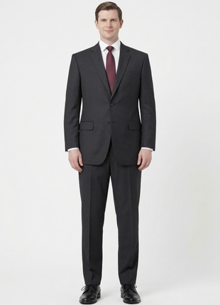 Raphael Men's Regular Classic Fit Charcoal Gray 2 Button Men's Suit - The Suit Depot