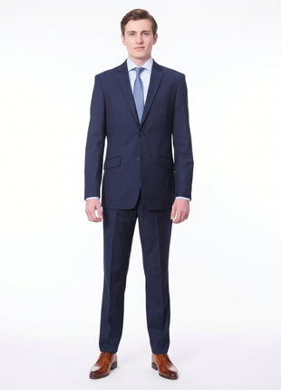 Men's Raphael Regular Fit Solid Blue Two Button 2 Piece Suit Jacket & Pants
