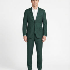 Raphael Mens Solid Hunter Green Slim Fit Two Button Suit - The Suit Depot