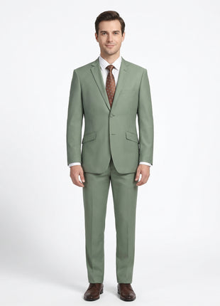 Raphael Mens Solid Sage Green Slim Fit 2 Piece Suit