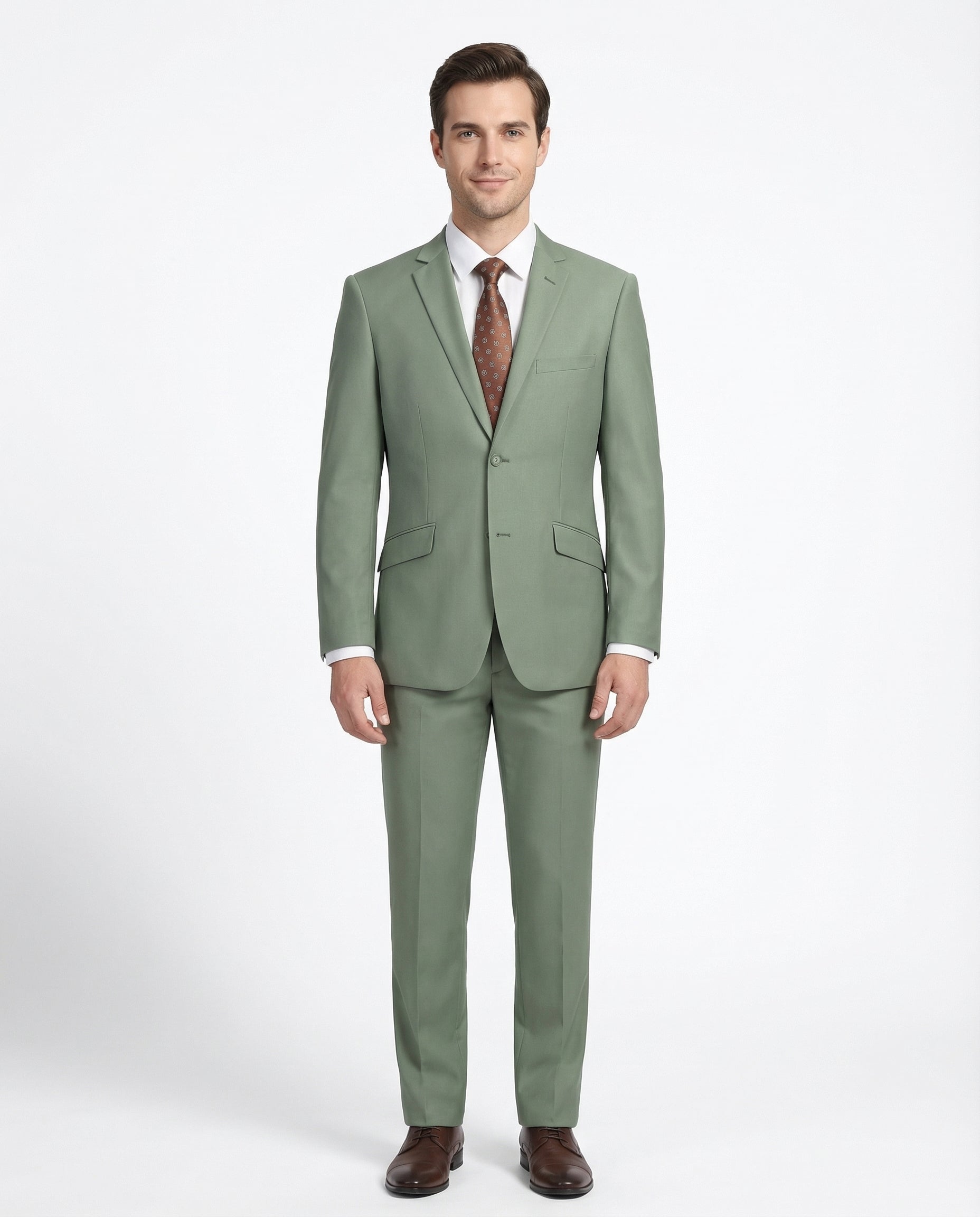 Raphael Mens Solid Sage Green Slim Fit 2 Piece Suit, 34 / Short Raphael Mens Solid Sage Green Slim Fit 2 Piece Suit, 34 / Short
