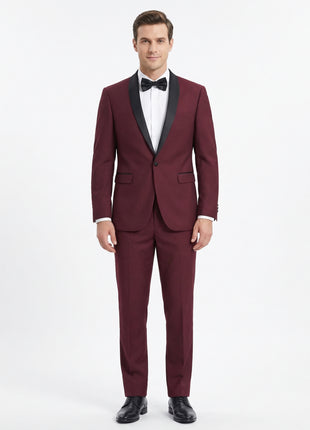 Men's Slim Fit 2-Piece Shawl Lapel Tuxedo Suit - The Suit Depot
