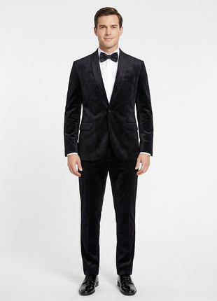 Men's Slim Fit Stretch Black Shawl Tuxedo Blazer