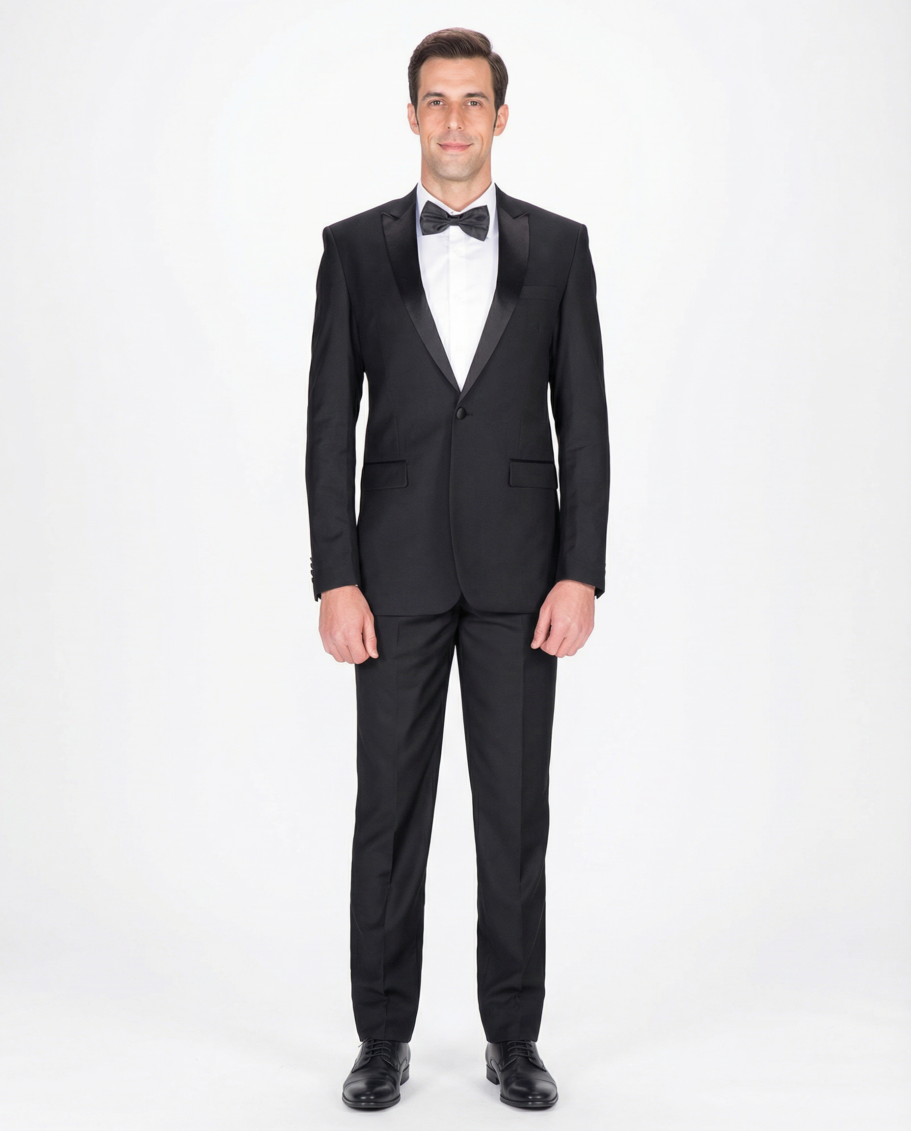 Shop Braveman Black Man Made Material Tuxedo | The Suit Depot Shop Braveman Black Man Made Material Tuxedo | The Suit Depot