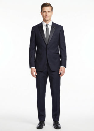 John Varvatos Bleecker Half-Canvassed Mens Navy Tuxedo