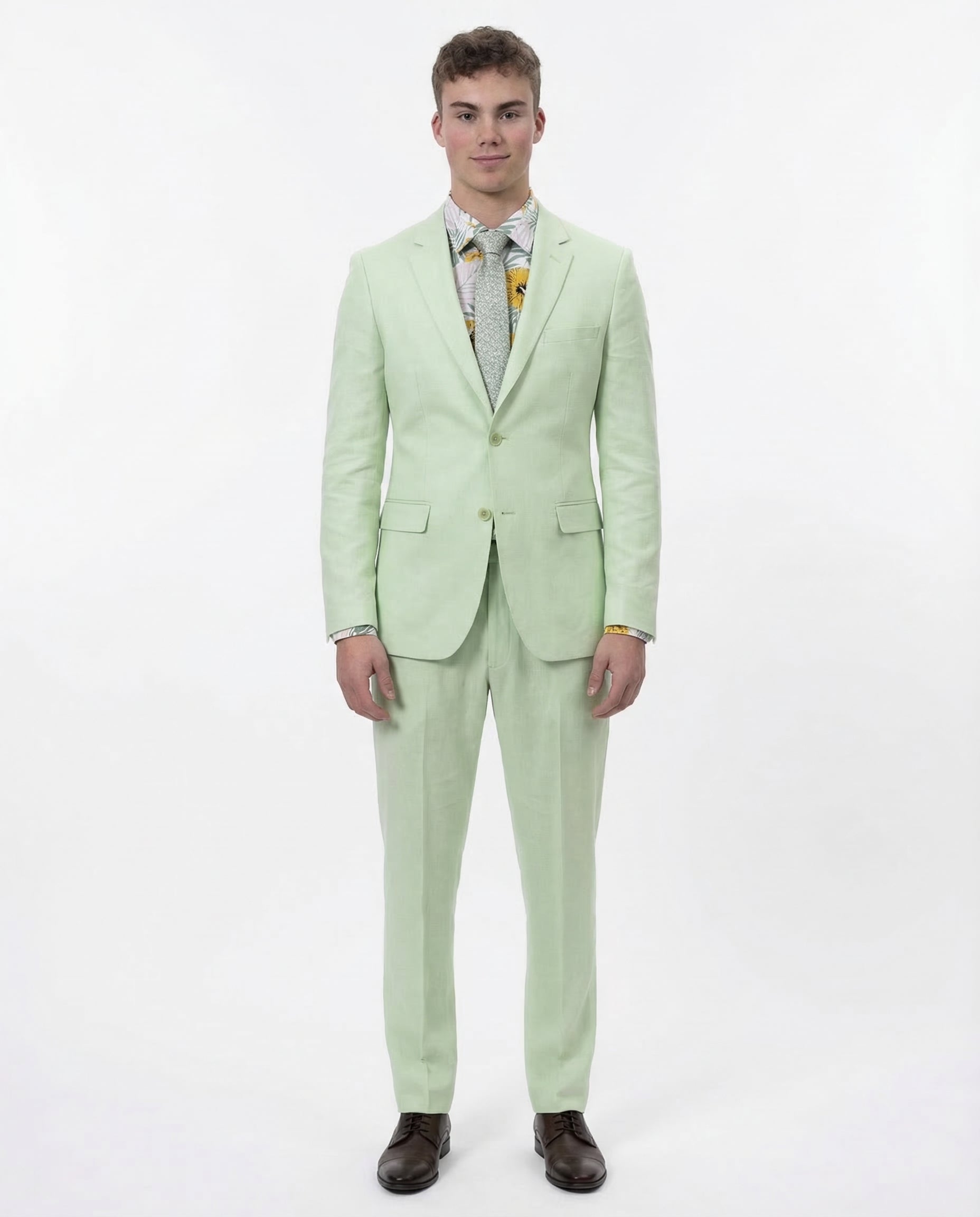 Kent & Park Mens Solid Mint Green Classic Fit Linen Blend 2 Piece Suit, 42 / Regular Kent & Park Mens Solid Mint Green Classic Fit Linen Blend 2 Piece Suit, 42 / Regular