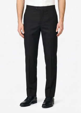 Raphael Mens Solid Black Classic Fit Tuxedo Pants
