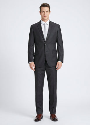 Raphael Men’s Charcoal Gray Slim Fit Notch Lapel Two-Button Wool Suit