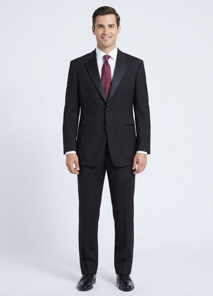 Pal Zileri Mens 40L Drop 8 Solid Black 100% Wool 2 Piece Tuxedo