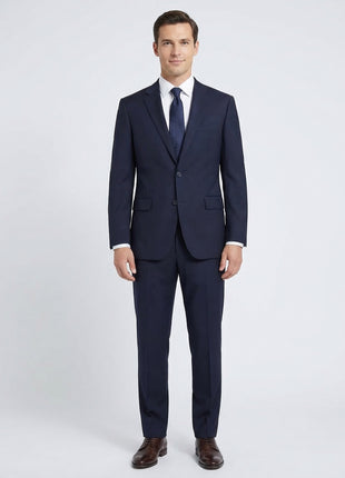 Raphael Mens Solid Navy Blue 100% Wool Classic Fit Suit