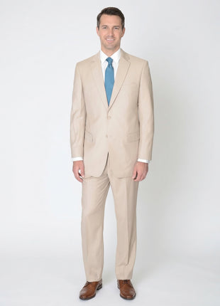 Raphael Mens Tan Light Brown Slim Fit Two Button Suit - The Suit Depot