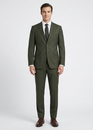 Men's Raphael Slim Fit Olive Green Two Button 2 Piece Formal Suit - The Suit Depot