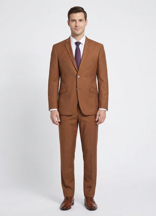 Men's Raphael Slim Fit Rust Two Button 2 Piece Formal Suit - The Suit Depot
