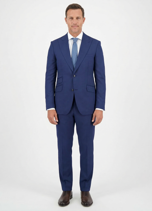 Arthur Black Slim Fit Solid Dark Blue Marzotto Gabardine Wool Suit - The Suit Depot