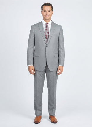 Blujacket Mens Light Gray Wool Cashmere Regular Fit 2 Piece Suit