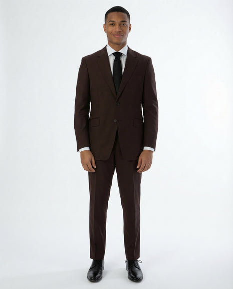 brown dress suit men Two-Piece Brown Suit for Men main image 1