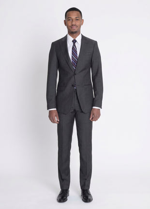 Raphael Mens Charcoal Gray Slim Fit 2 Piece Suit With Peak Lapels